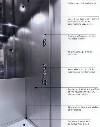 Cabine d ascenseur en inox anti vandale